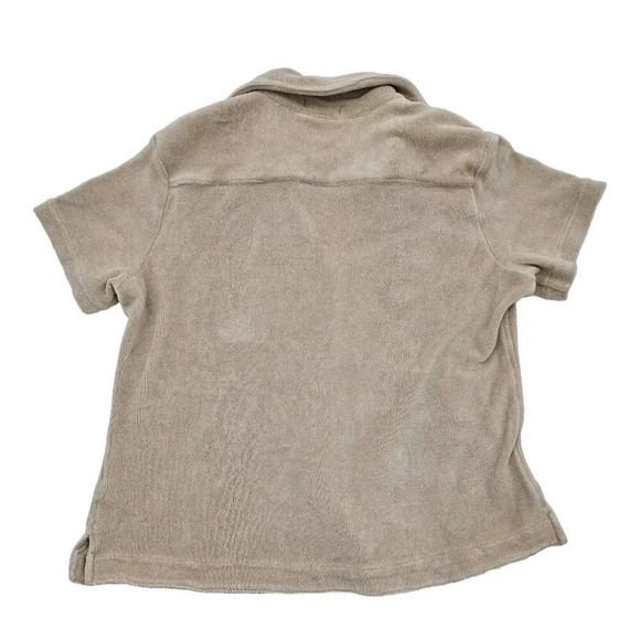 Frankies Bikinis Coco Terry Cloth Front Pocket Shirt In Sand Brown Women's Small - Picture 4 of 7